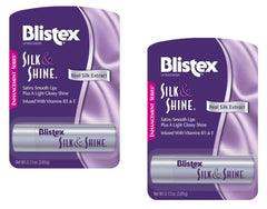 Blistex Silk & Shine lip moisturizer in use showing silky texture and hydration.