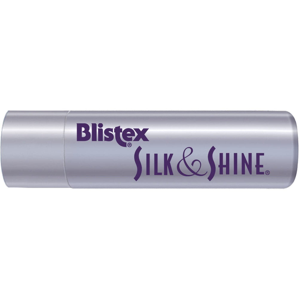 Blistex Silk and Shine gloss swatch demonstrates a sheer finish for everyday shine.