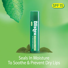 Blistex SPF 15 lip protection helps shield lips outdoors.