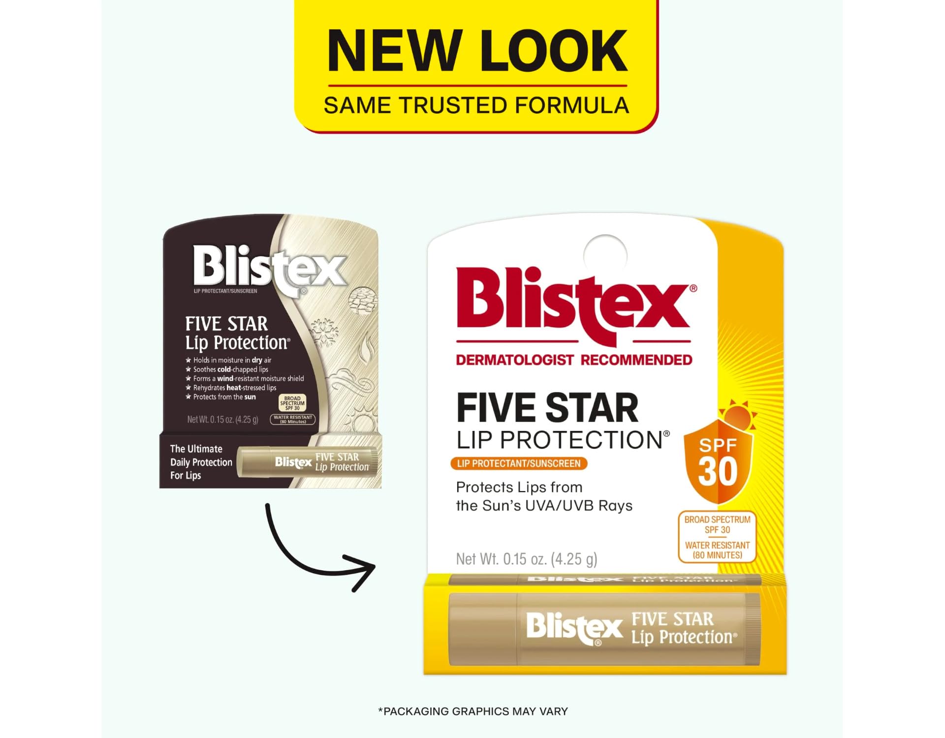 Blistex lip protection tube in use on lips for a cooling, protective glide.