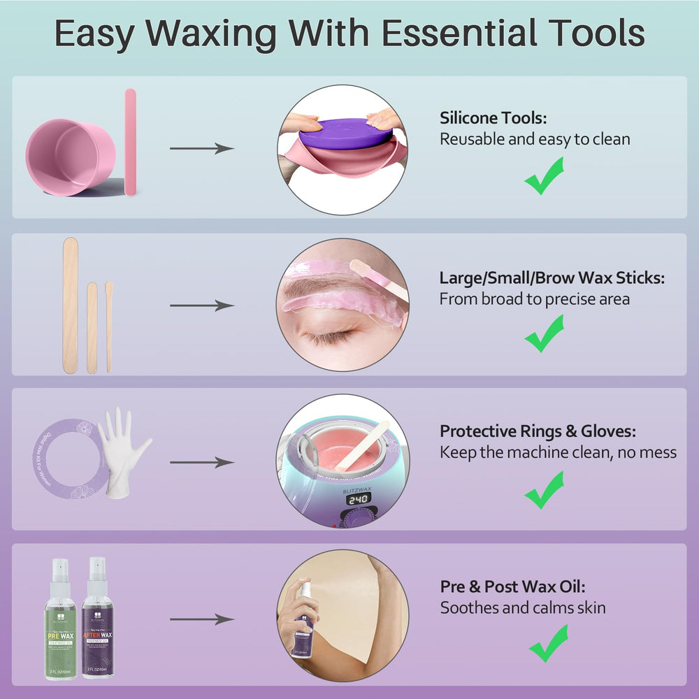 BLITZWAX 30 wooden waxing sticks for precise application