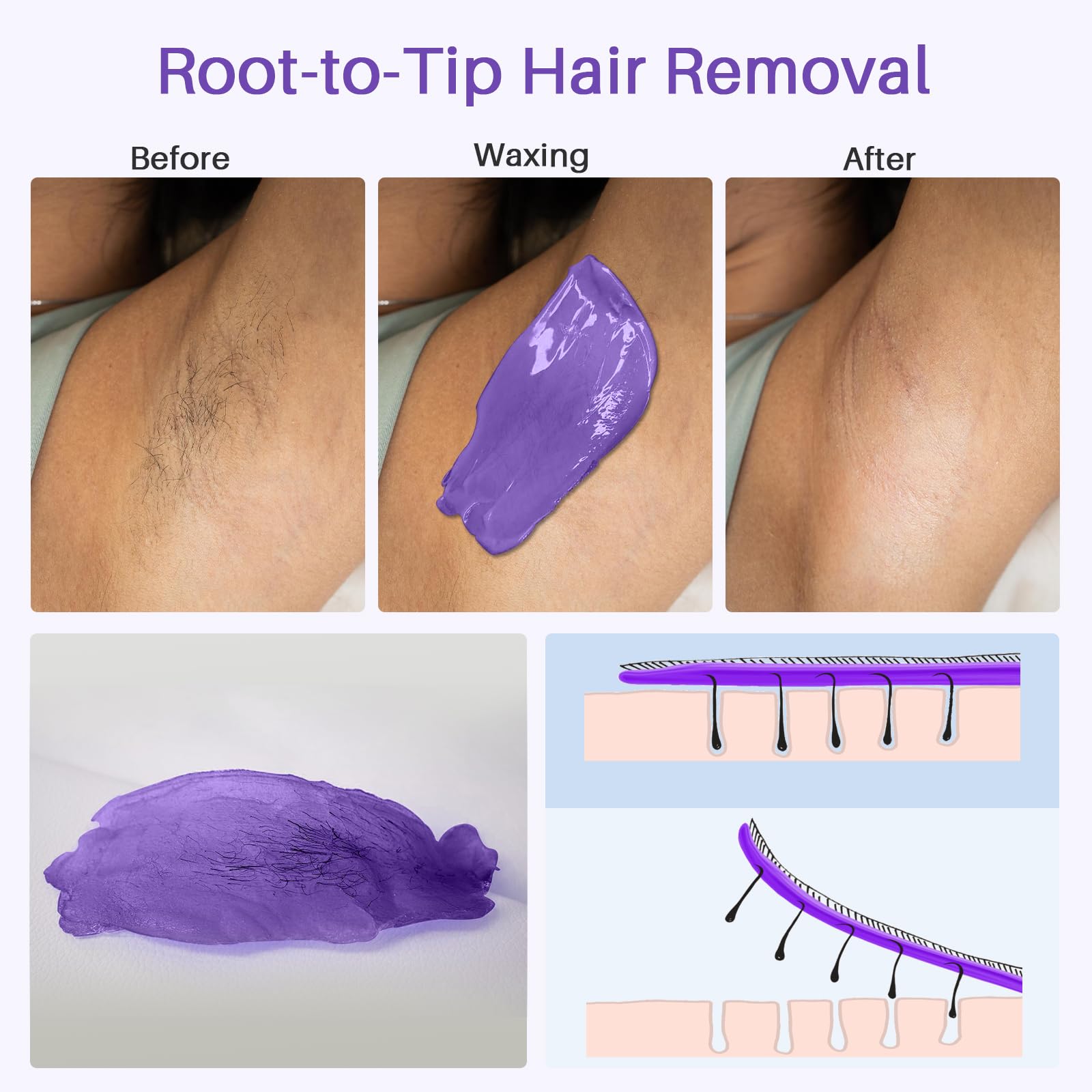 BLITZWAX aloe wax bean promoting skin healing after waxing.
