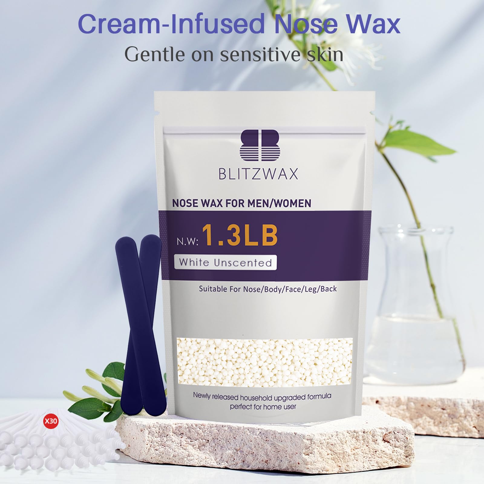 BLITZWAX beginner-friendly wax beads easy melt and gentle removal.