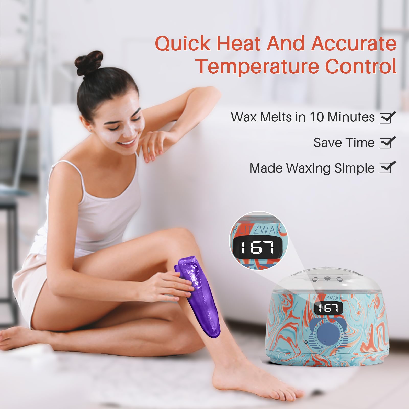 BLITZWAX digital hard wax warmer with precise temperature display