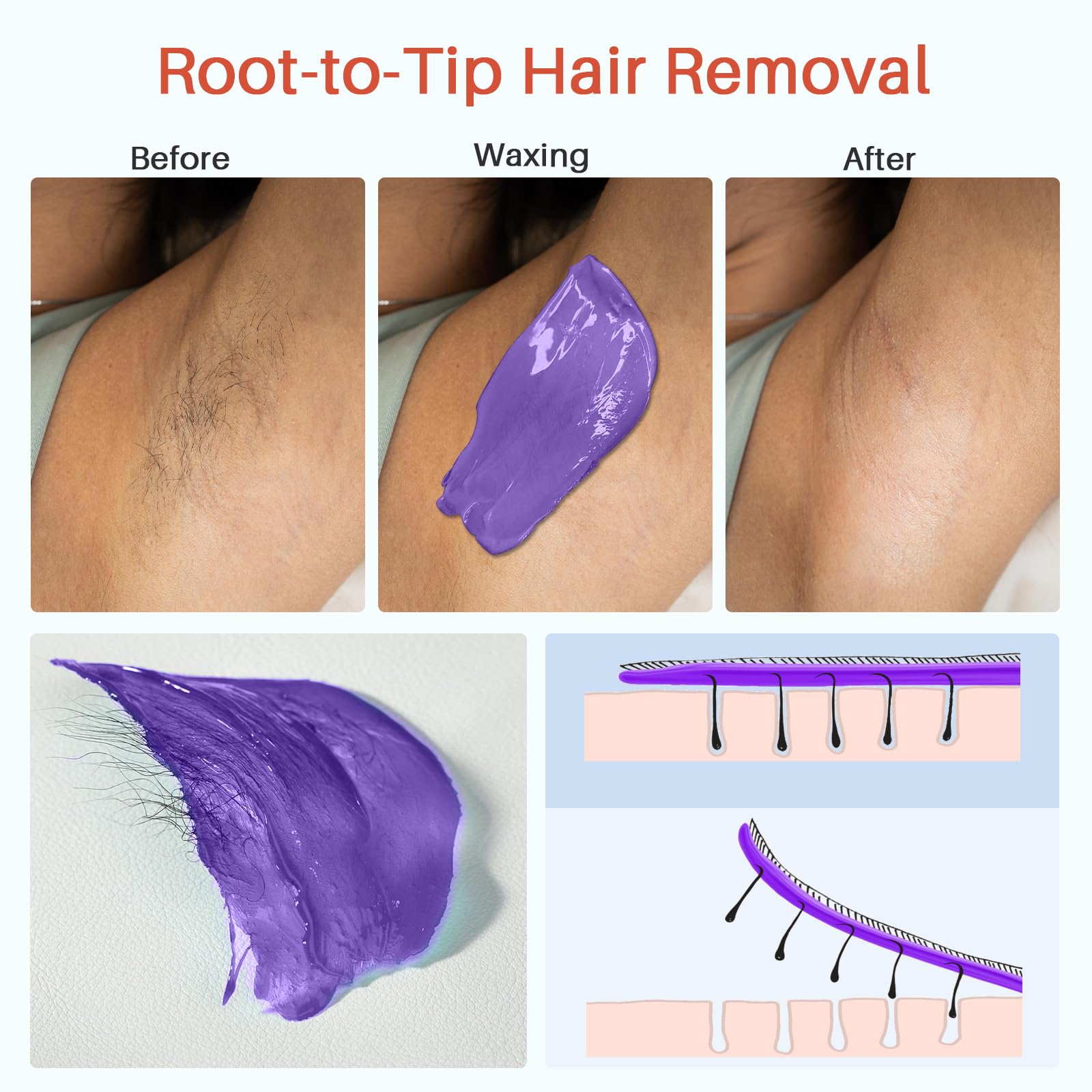 BLITZWAX hard wax beads for efficient hair removal on face and body