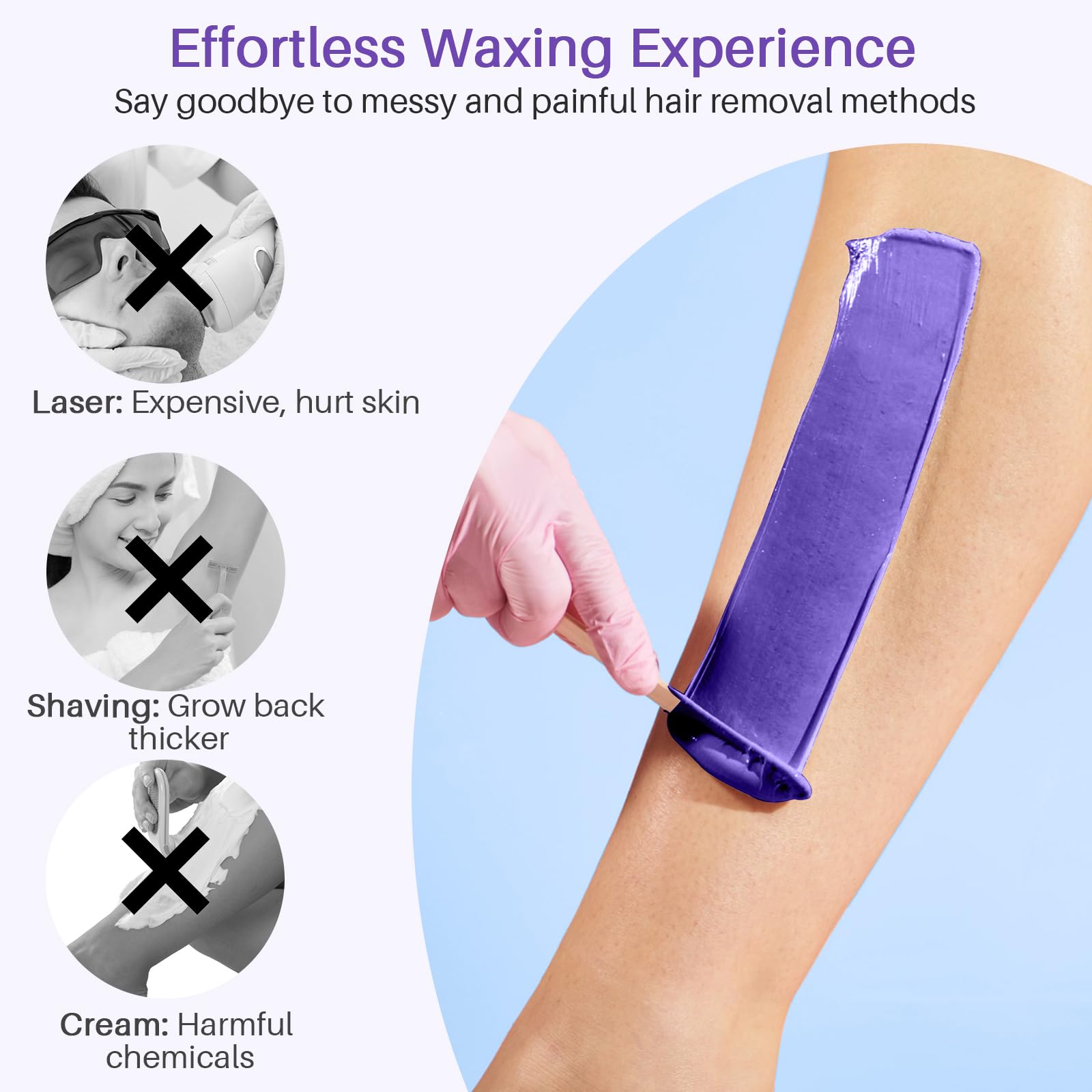 BLITZWAX instruction manual with clear steps for safe at-home waxing.