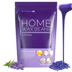 BLITZWAX Lavender hard wax beads jar ready for salon-quality at-home waxing.