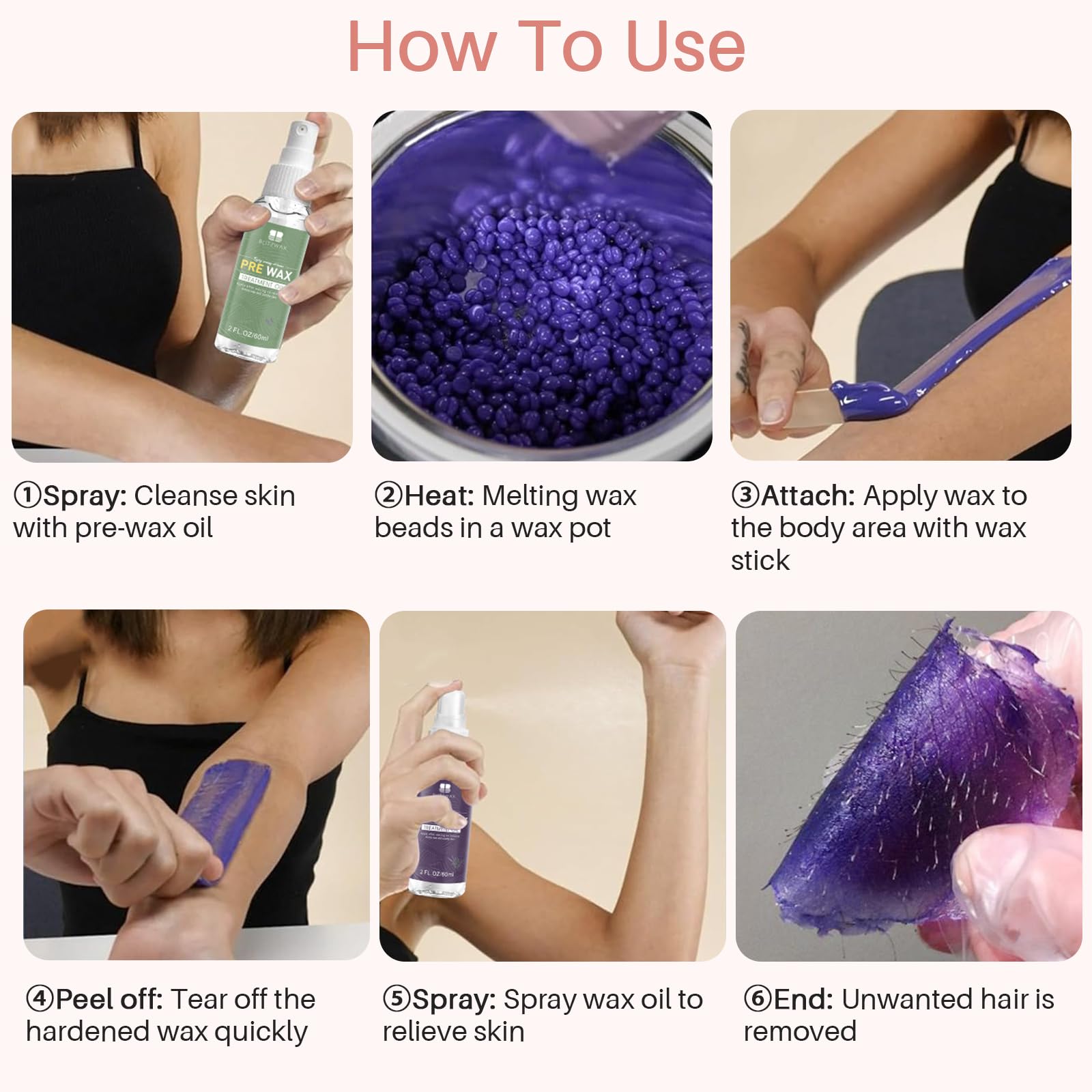 BLITZWAX multi-area waxing kit supports full-body at-home waxing.