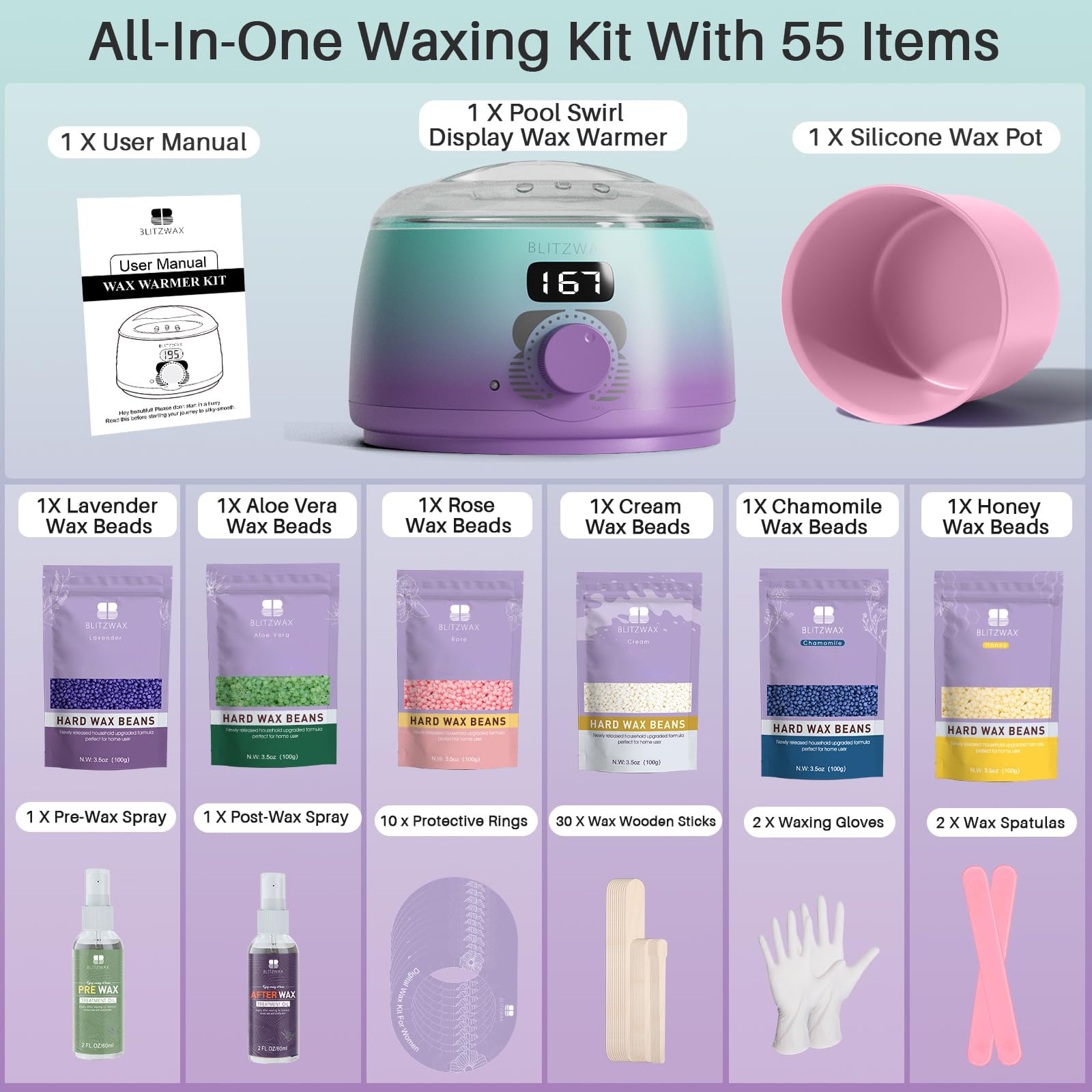 BLITZWAX non-stick liner and cleanup tools simplify post-wax cleanup