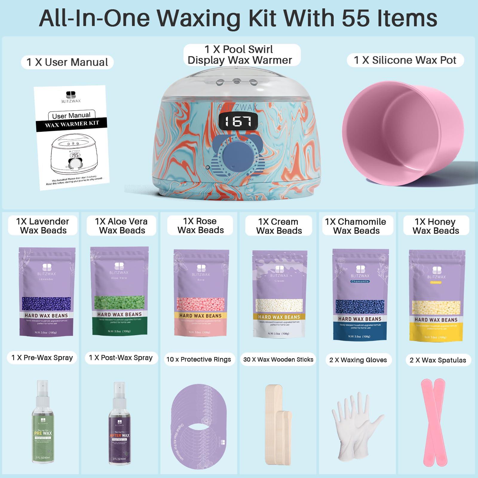 BLITZWAX post-wax oil and silicone bowl simplify cleanup