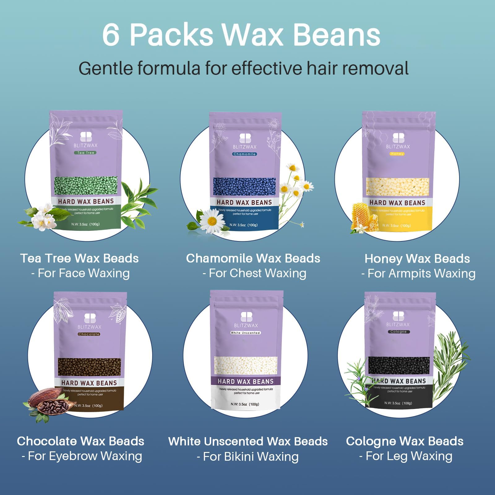 BLITZWAX versatile kit for all body hair types