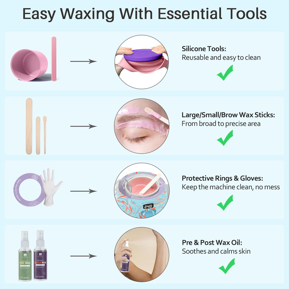 BLITZWAX assorted wax applicator types for various body zones