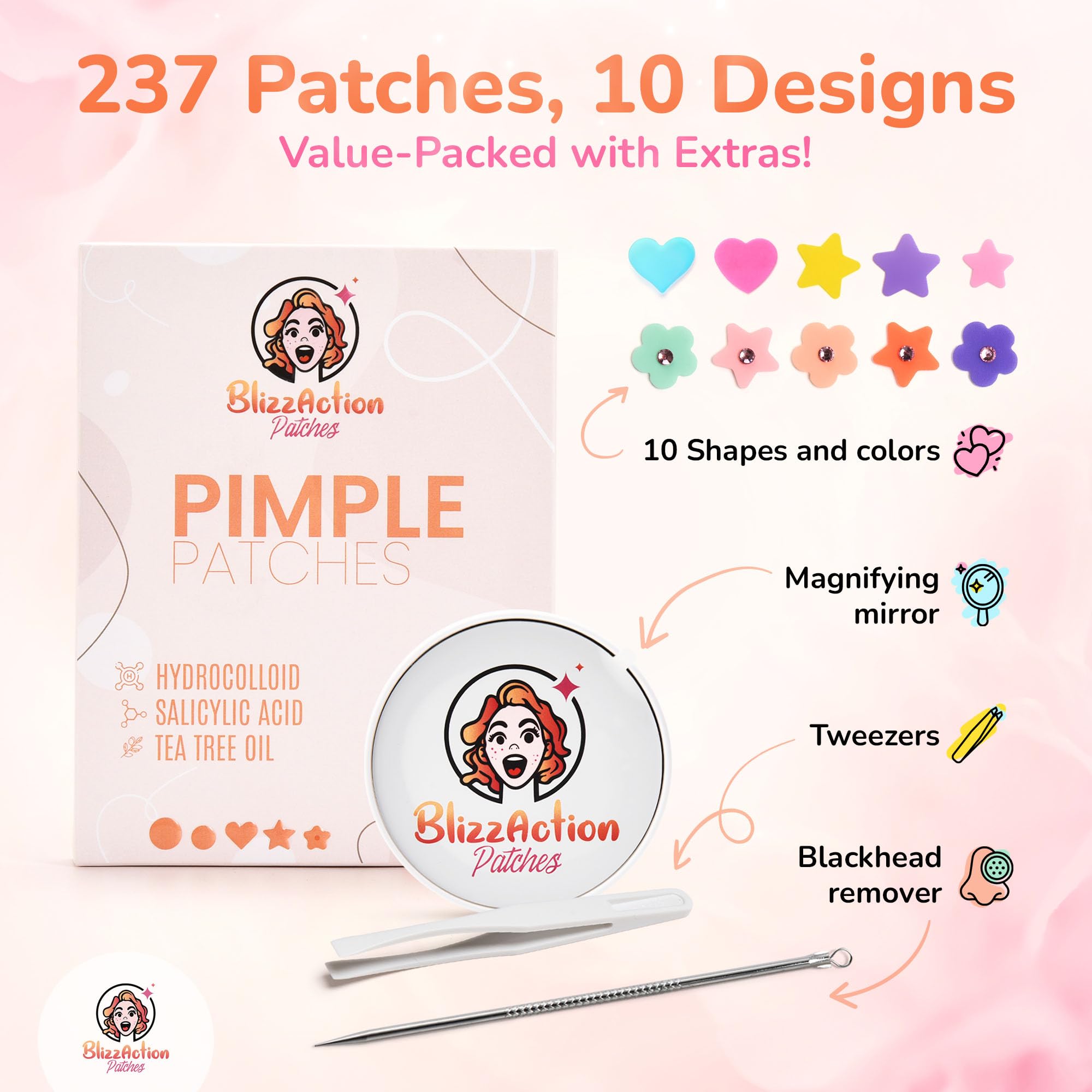BlizzAction Patches heart patch pack adds a cute glow while protecting pimples