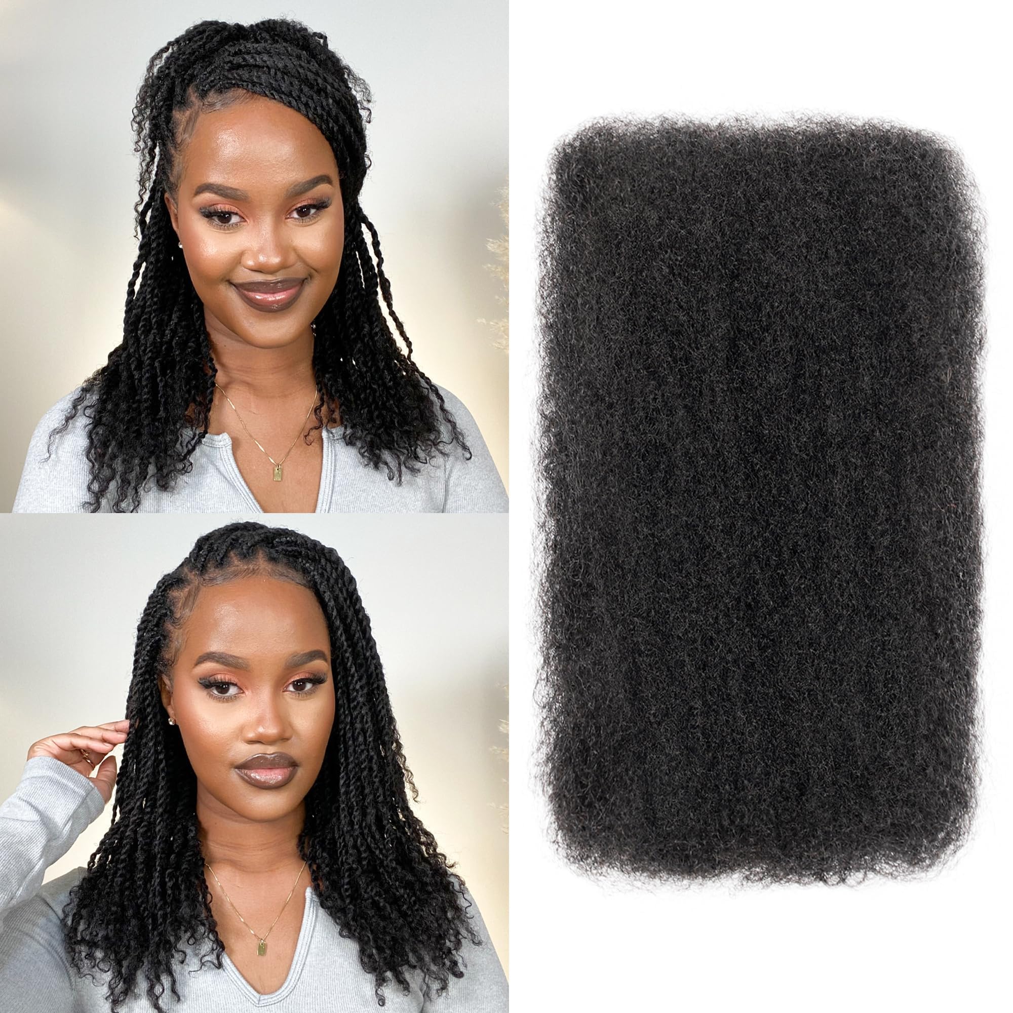 BLL Afro Kinkys bulk hair 16-inch pack for mini twists and loc extensions.
