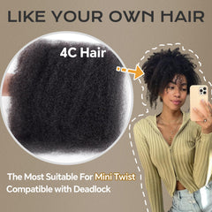 Close-up of BLL Afro Kinkys bulk hair texture for natural blending.