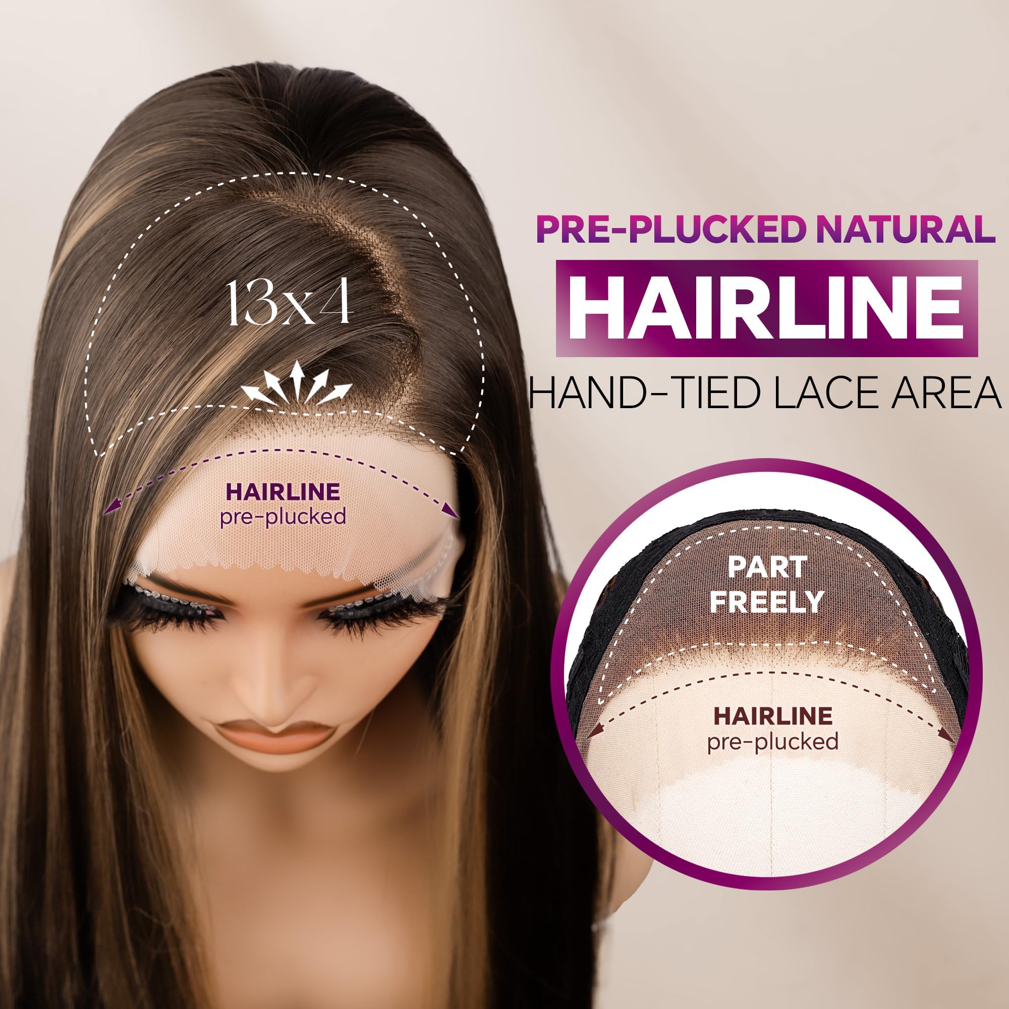 BLL Glueless 26-inch synthetic wig with easy wear and maintenance.