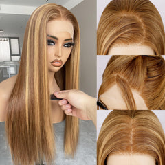 BLL Honey Blonde Wig lace-front closeup showing natural hairline and texture for daily wear