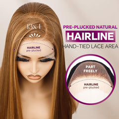 BLL Honey Blonde Wig pre-plucked hairline for easy styling and natural look