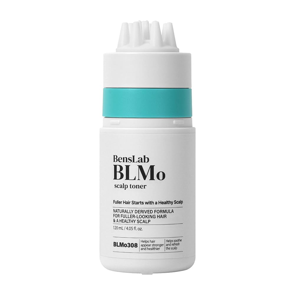 BLMo Scalp Toner bottle supporting a balanced scalp for healthier roots