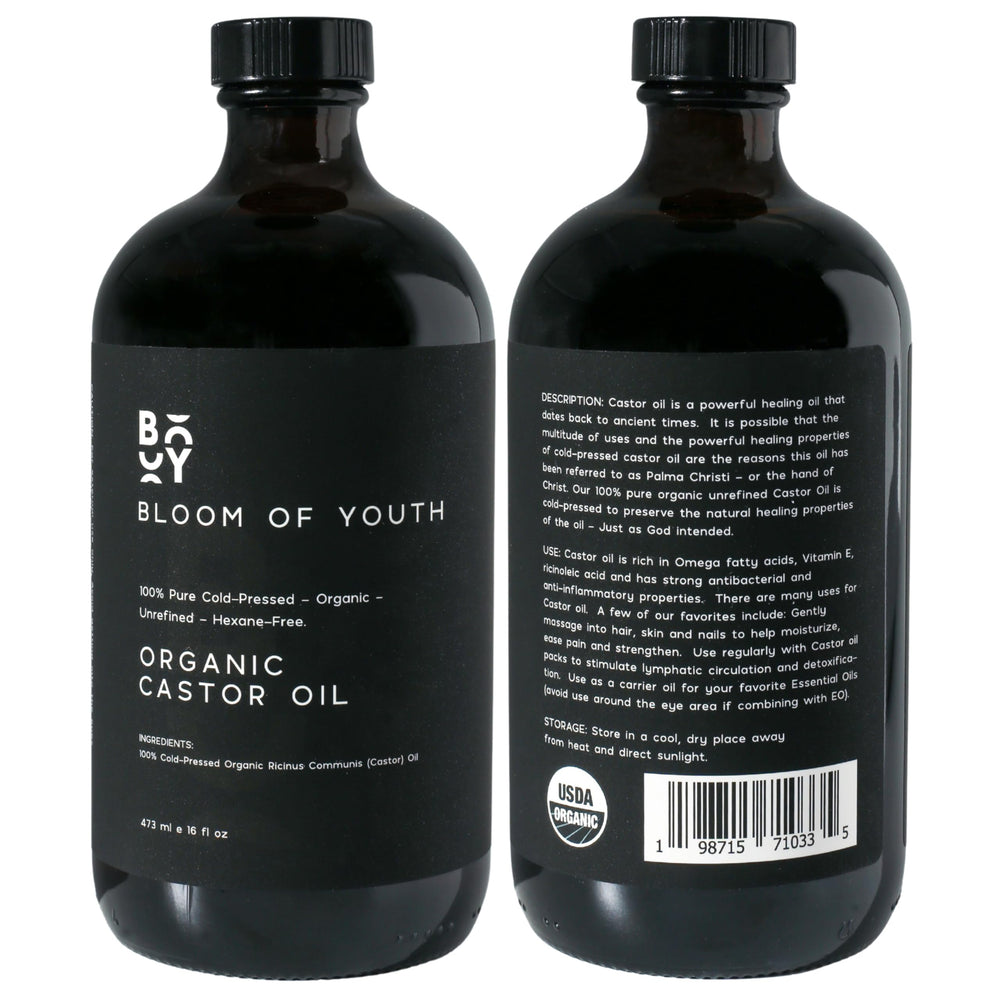 Bloom of Youth cruelty-free, vegan castor oil with no additives.