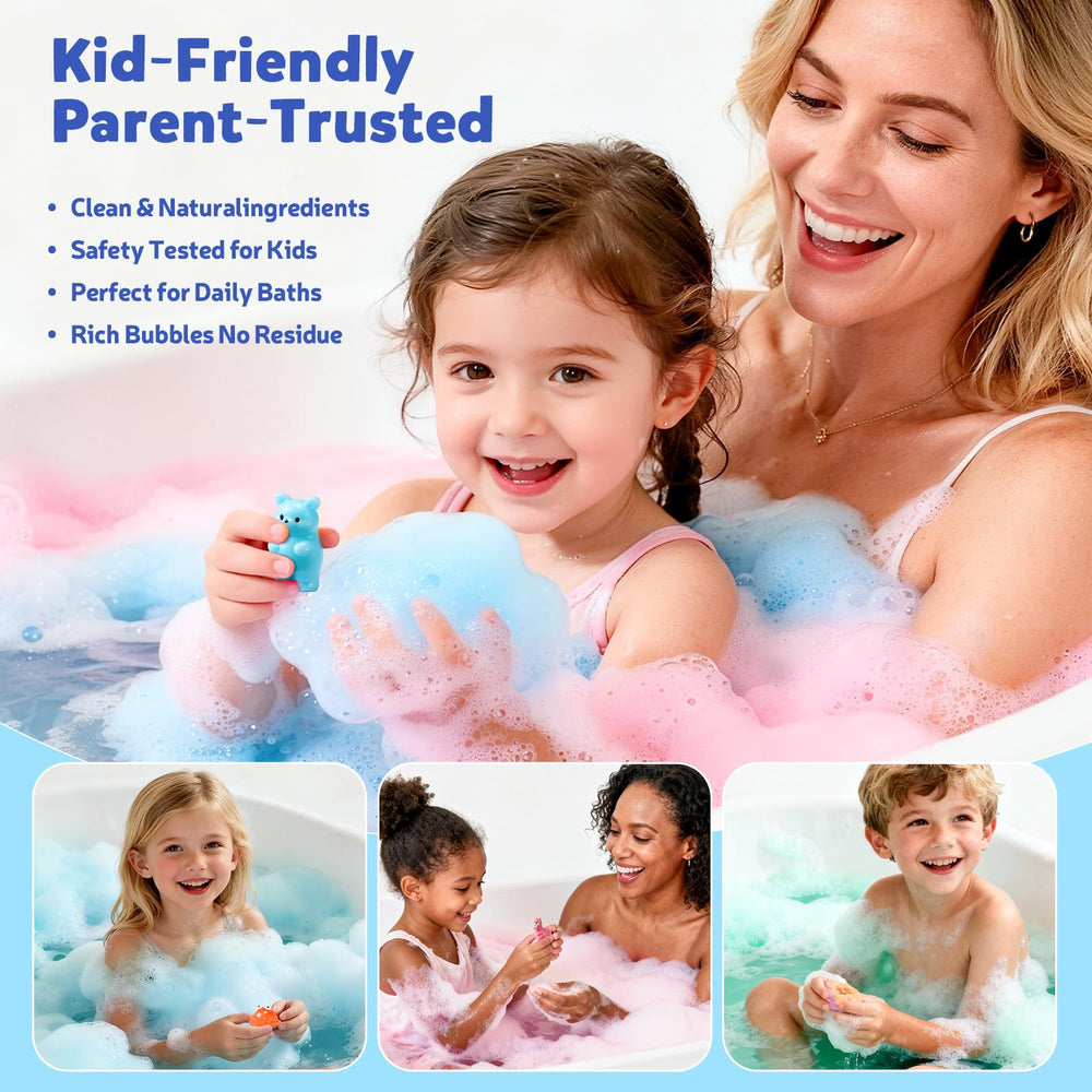 BloomFizzy jungle animals bath bombs color swirl and hidden toy reveal fun.