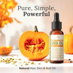 BLOOMORA pumpkin seed oil scalp massage demonstrates soothing care and nourishment.