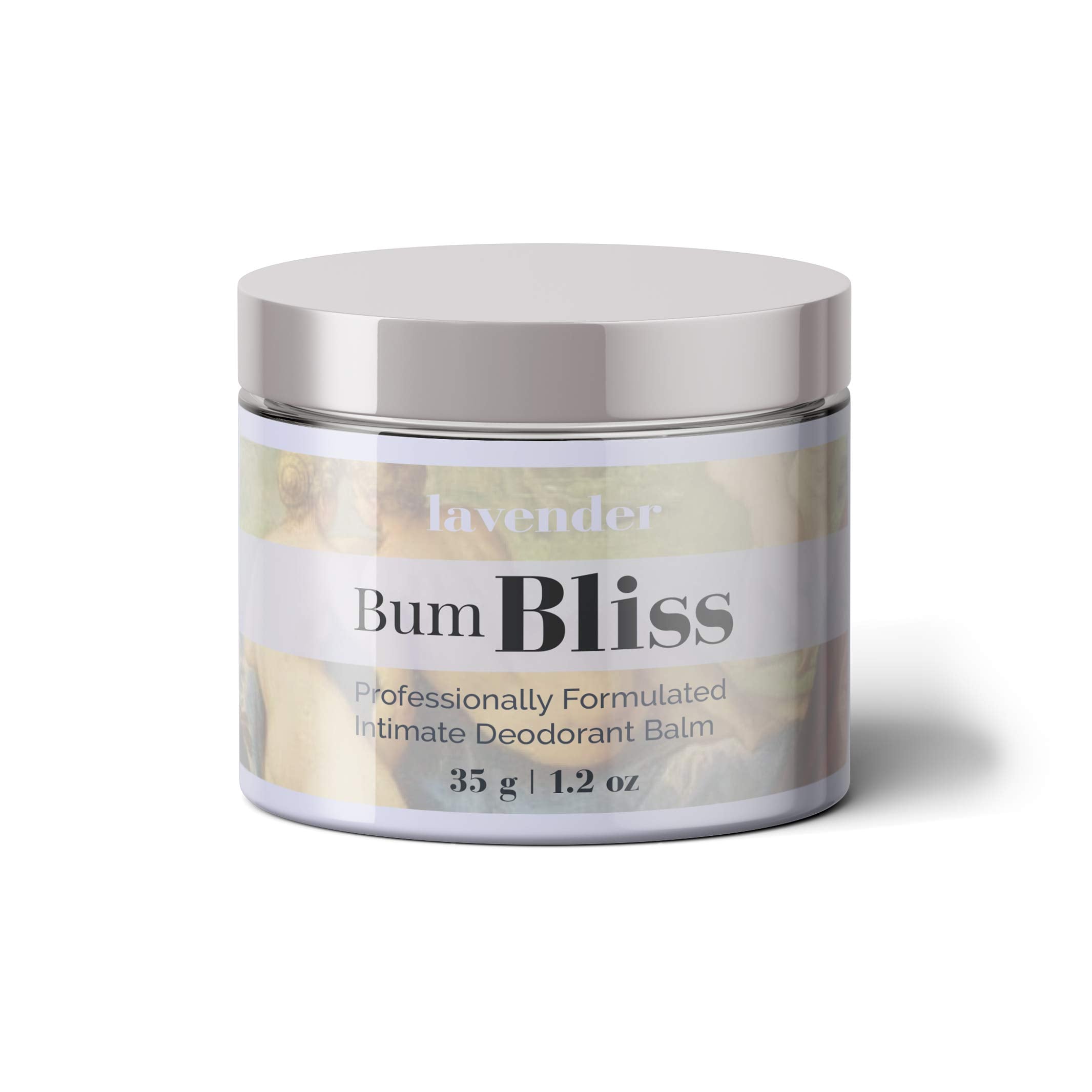 Bloomsdays Bum Bliss lavender balm applied to skin for instant odor control.