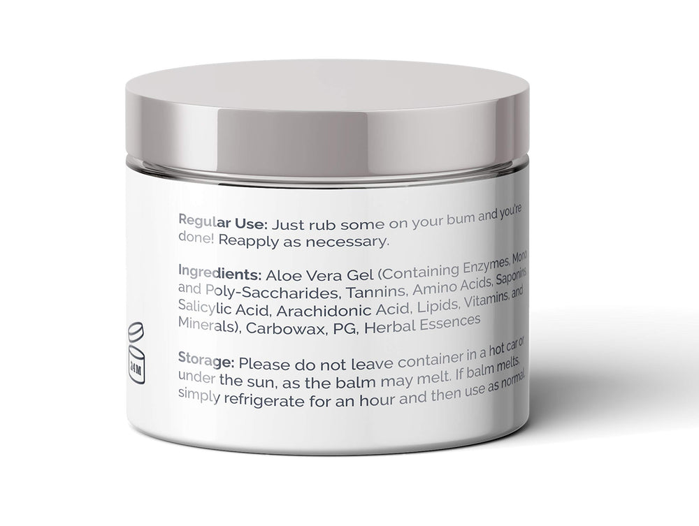 Compact jar of Bum Bliss Lavender balm for on-the-go freshness.
