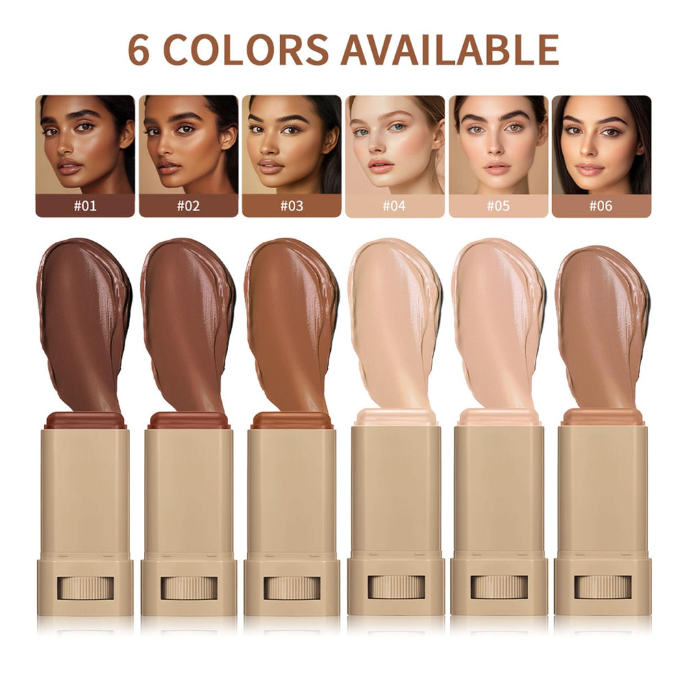 Blopuivo foundation stick provides sheer to medium coverage for a versatile look.
