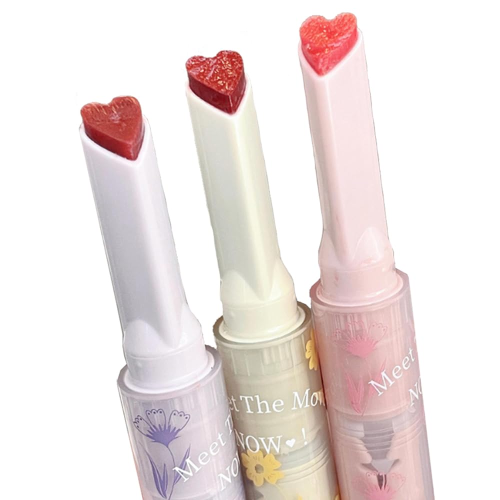 Blopuivo jelly lip gloss with heart design adds vibrant color and shine