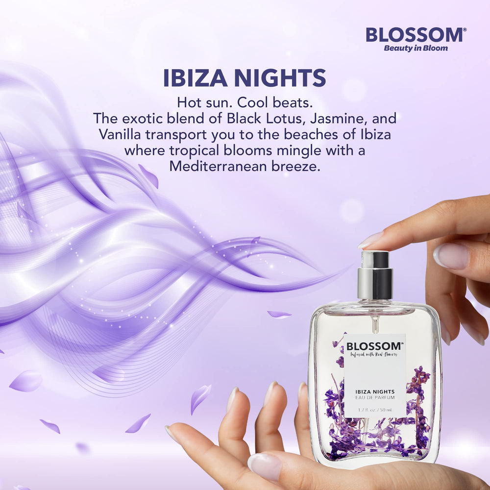 Close up of real flowers infusion in Blossom fragrance