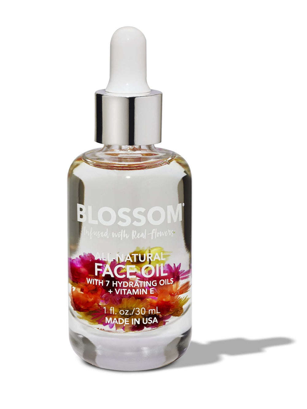 Blossom Unscented Face Oil in an amber bottle for daily skincare routine.