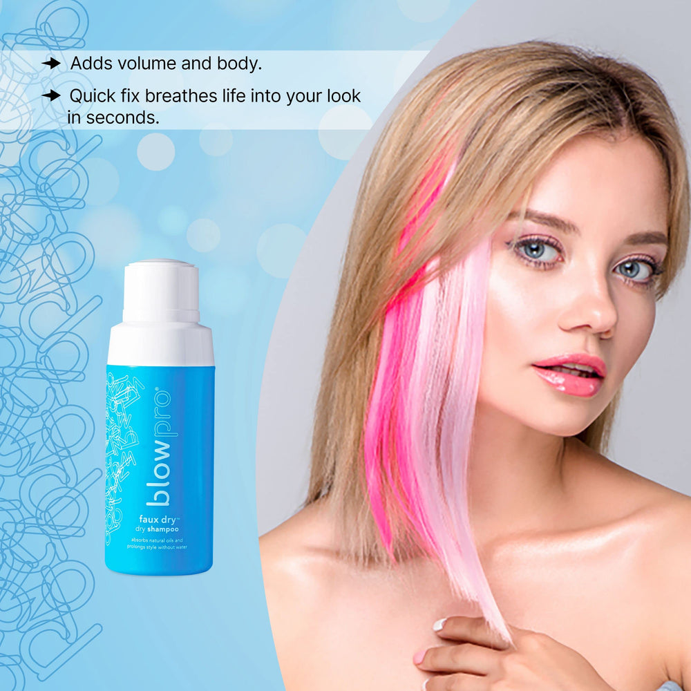 blowpro faux dry root-absorption quickly soaks up oil for a refreshed look.