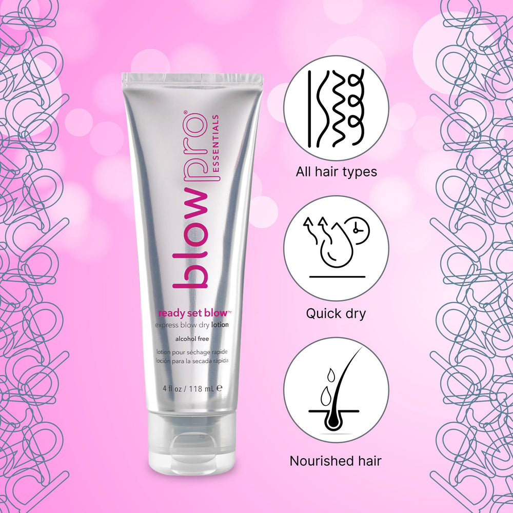 Frizz-free finish using BlowPro Ready Set Blow Express on heat-styled hair.