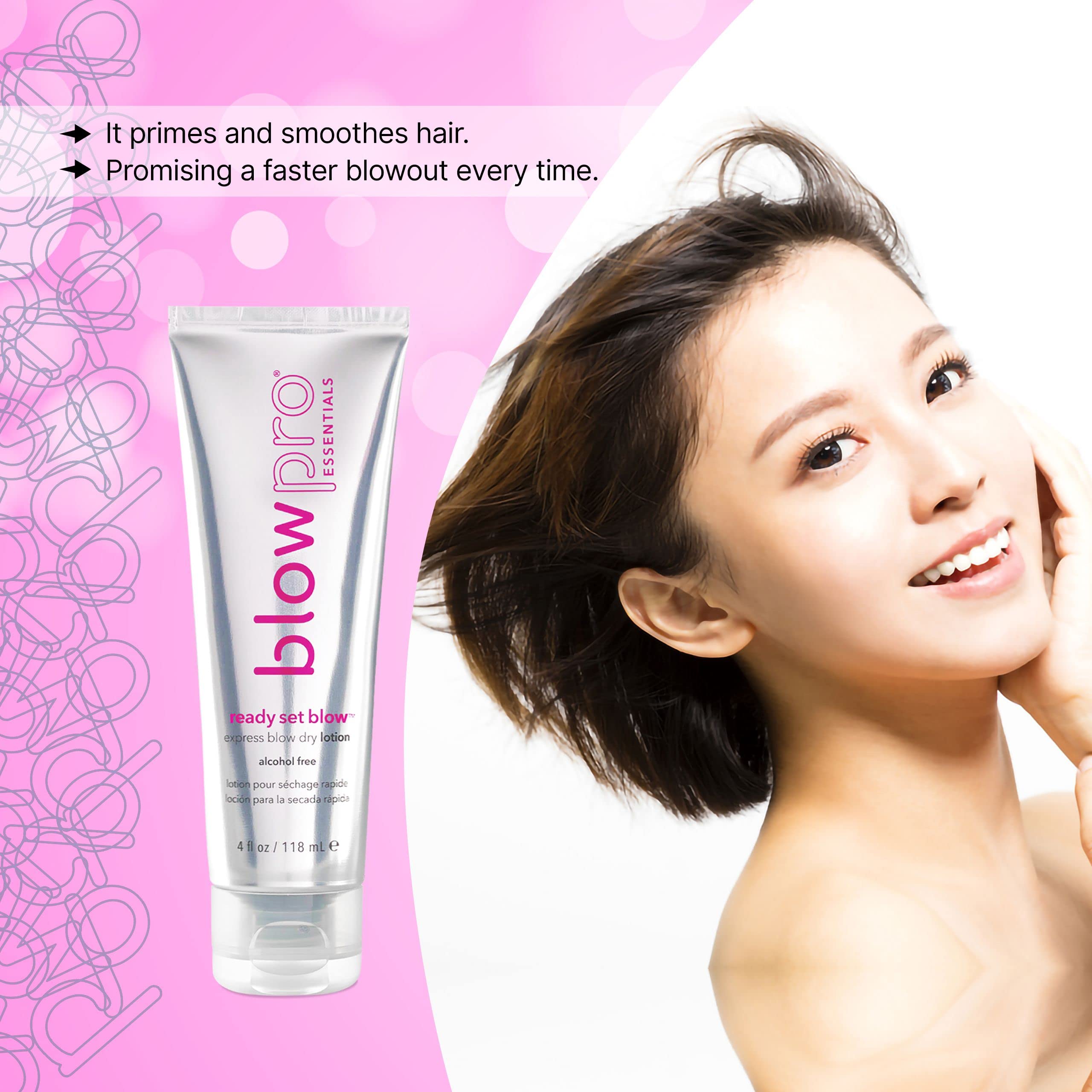 BlowPro Ready Set Blow Express being applied for faster, easier blow-dry.