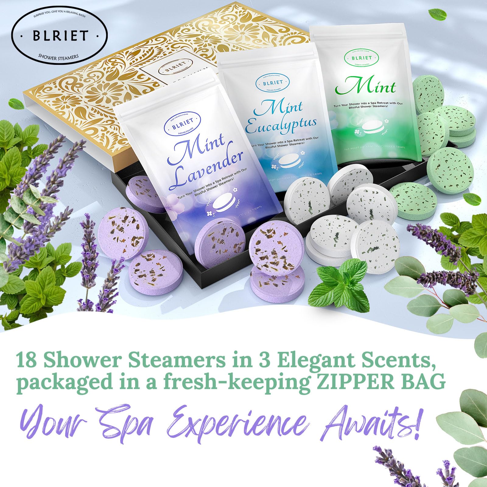 BLRIET peppermint steamer focusing on invigorating cooling sensation during bath routines