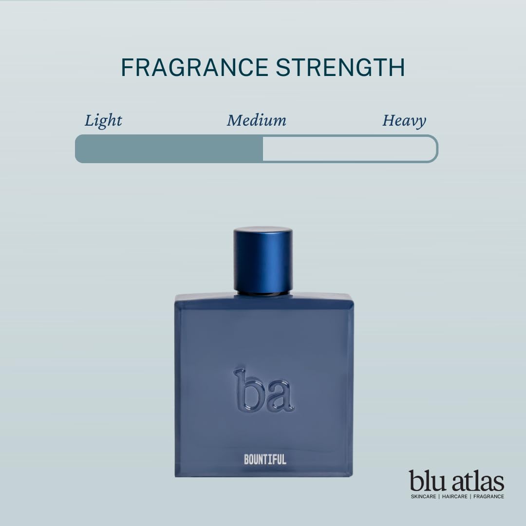 Blu Atlas Bountiful cedar sandalwood base hints at warm, woodsy depth.