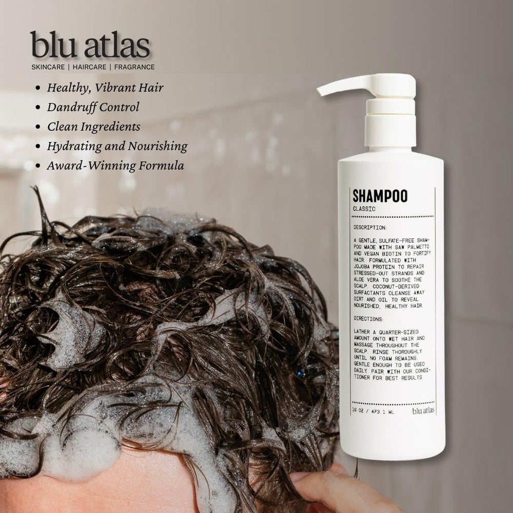 Blu Atlas USA-made label highlights vegan, cruelty-free formula.