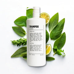 Blu Atlas Men's Shampoo bottle front view with bergamot aroma for daily freshness.