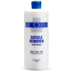 Blue Cross Cuticle Remover bottle for professional nail care.