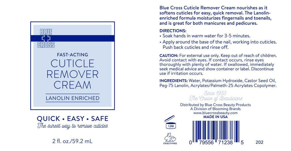 Blue Cross Cuticle Remover Cream rich texture closeup.
