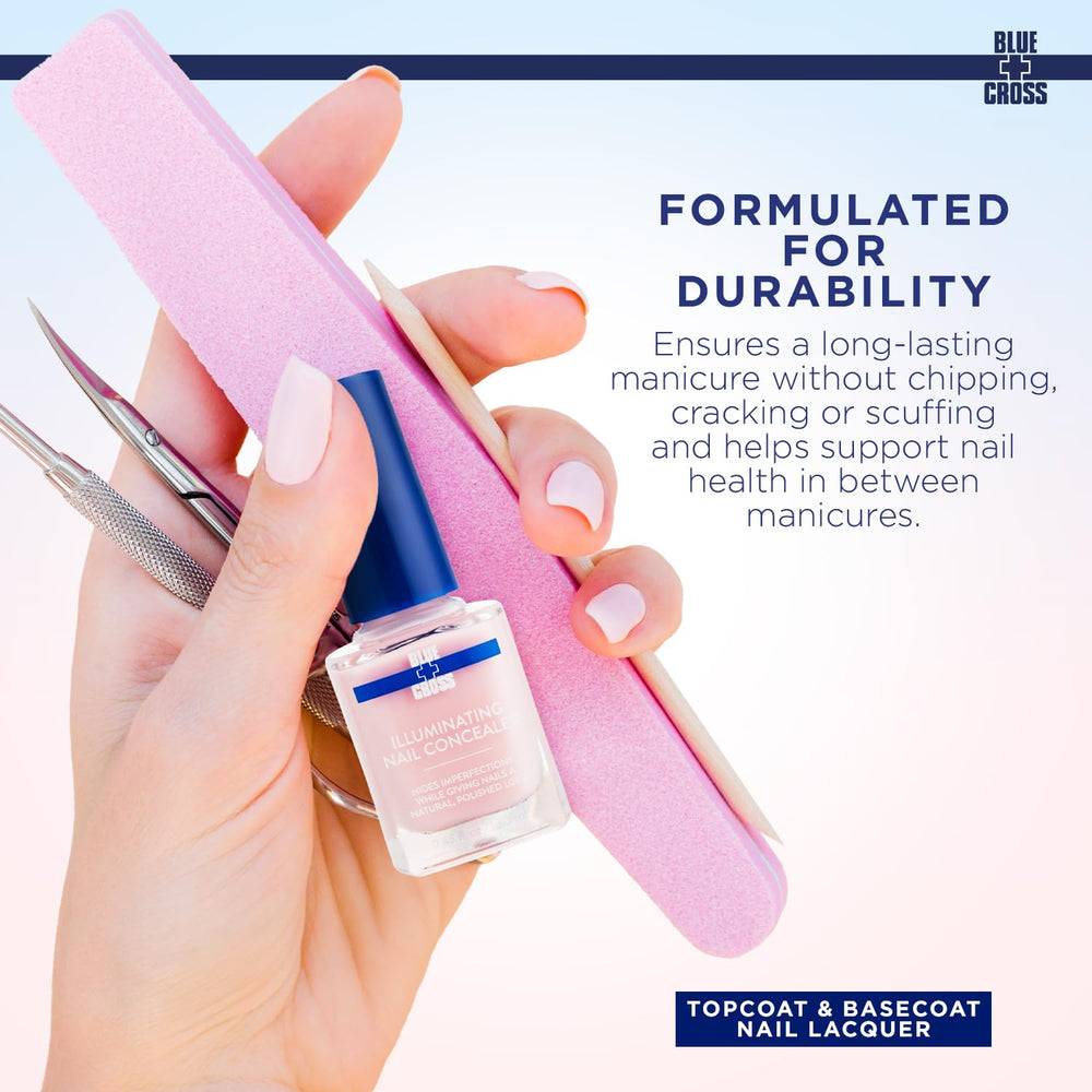 Blue Cross Illuminating Nail Concealer being applied near the cuticle for smooth coverage