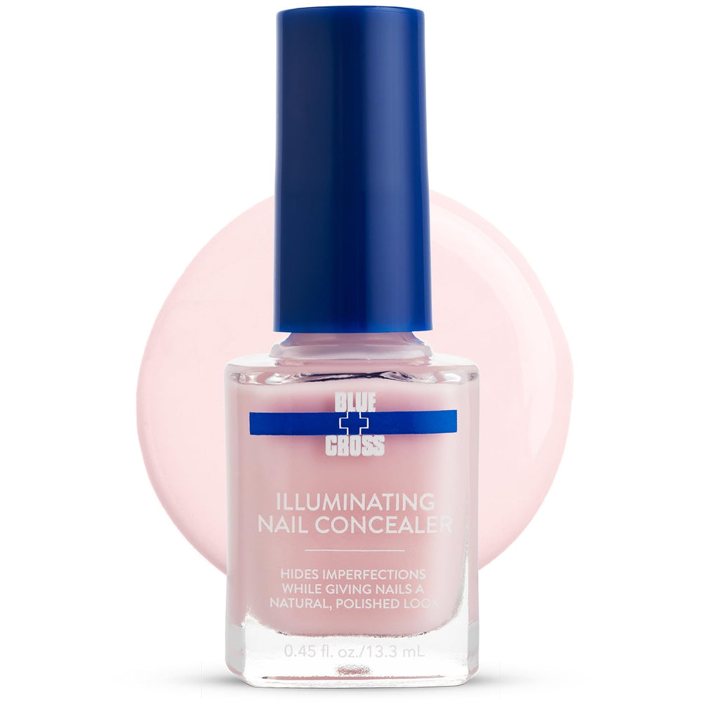 Blue Cross Illuminating Nail Concealer bottle closeup for a natural glow