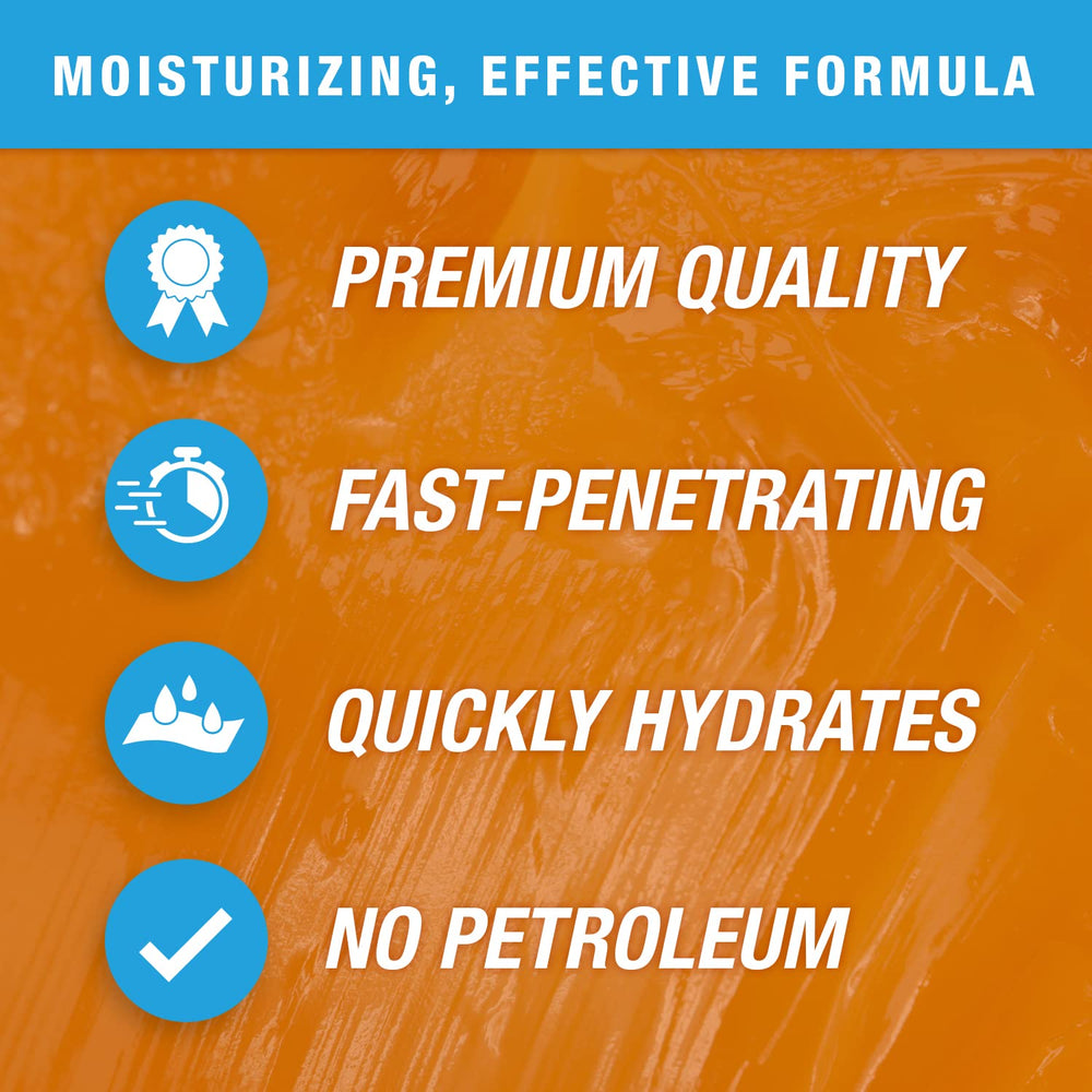 Blue Goo emu oil texture close-up suggesting rich, fast-absorbing formula
