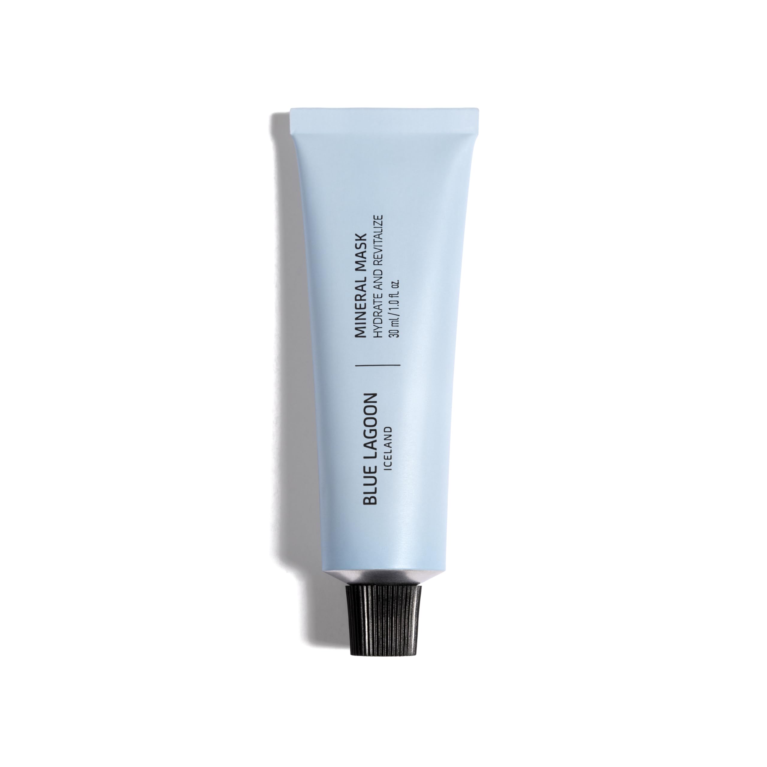 Blue Lagoon Hydrating Overnight Mask bottle highlights moisturizing formula for refreshed morning skin.