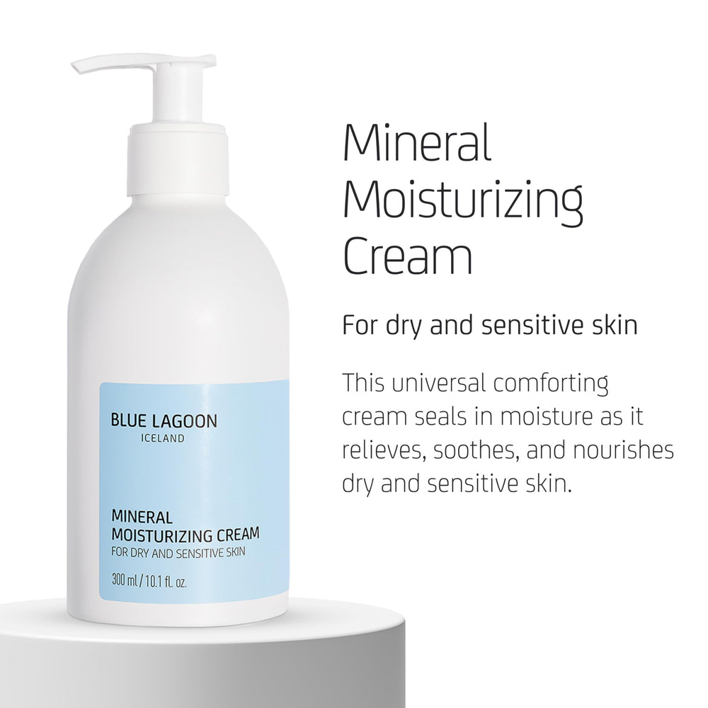 Blue Lagoon Seawater ingredient emphasizes hydration and moisture balance for sensitive skin.