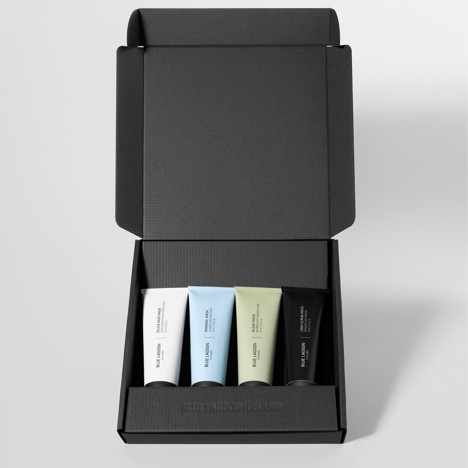 Blue Lagoon Signature Masks in-use scene suggests at-home spa routine