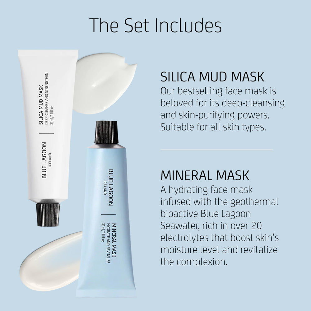 Blue Lagoon Signature Masks Travel Set 30 ml bottles for easy packing