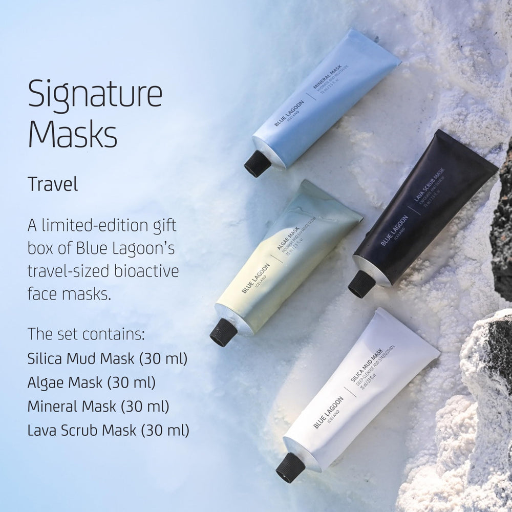 Blue Lagoon Signature Masks Travel Set mineral mask hydrates and supports radiant look