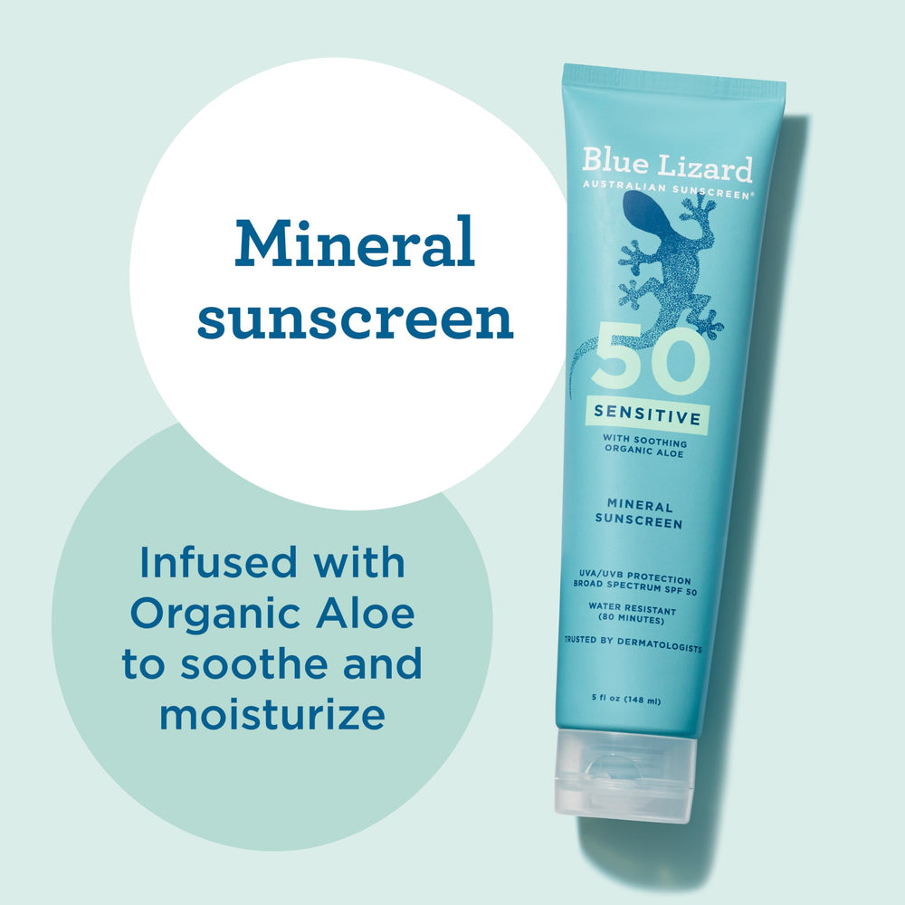 Blue Lizard Aloe Vera soothing application on skin